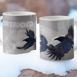 Norse Ravens Mythology Art - Huginn & Muninn - Koffiemok
