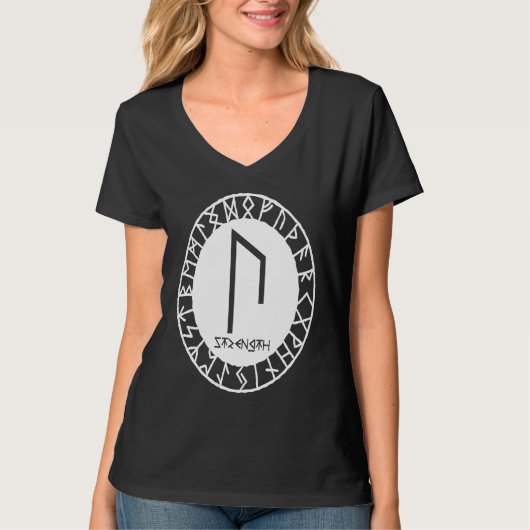 Norse Rune Strength URUZ Viking Rune Symbol Celtic T-shirt (Voorkant)