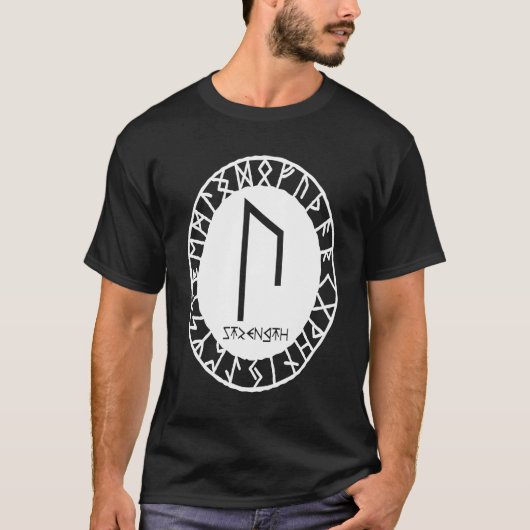 Norse Rune Strength URUZ Viking Rune Symbol Celtic T-shirt (Voorkant)