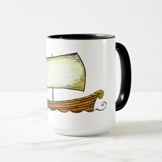 Norse Sailing Ship Coffee Mok (Voorkant rechts)