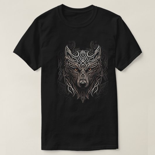 Norse Style Viking Wolf Tattoo Wildlife Animal V22 T-shirt (Design voorkant)