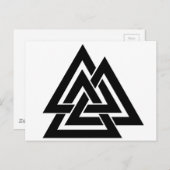 Norse van Viking van Valknut het Noordse Symbool Briefkaart (Voorkant / Achterkant)