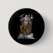 Norse Viking God Odin Ronde Button 5,7 Cm (Voorkant)