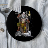 Norse Viking God Odin Ronde Button 6,0 Cm (In situ)