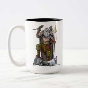 Norse Viking God Odin Tweekleurige Koffiemok