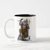 Norse Viking God Odin Tweekleurige Koffiemok (Links)