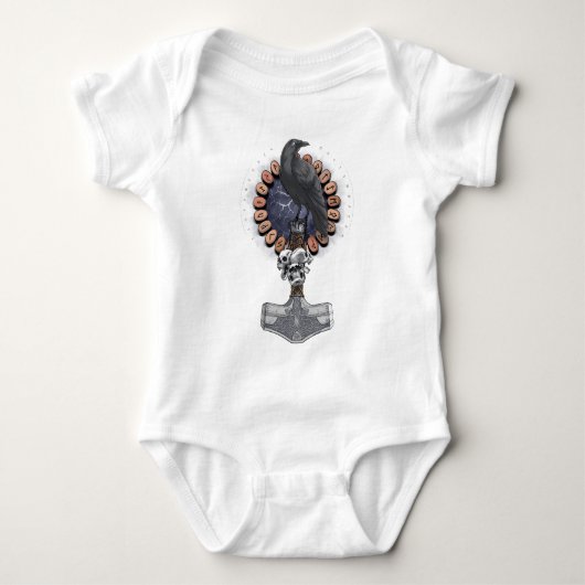 Norse Viking Raven Hammer T-shirt (Voorkant)