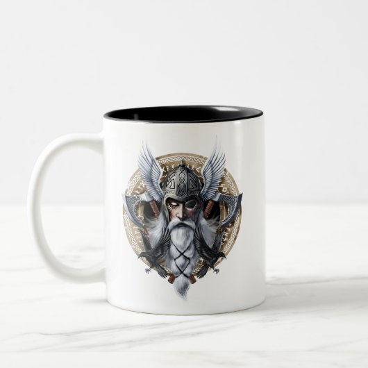 Norse Warrior God Odin Tweekleurige Koffiemok (Links)