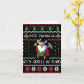 Norse Xmas Christmas Viking Deck Vhalla With Skull Kaart (Gele Bloem)