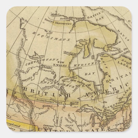North America 10 Vierkante Sticker (Voorkant)