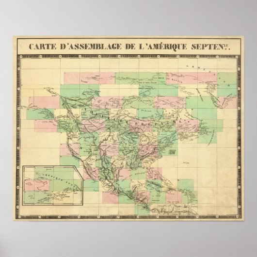 North America Assembly Map Poster (Voorkant)