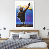 North America Express ~ Italiaanse lijn - XL Canvas Afdruk (Insitu (Slaapkamer))