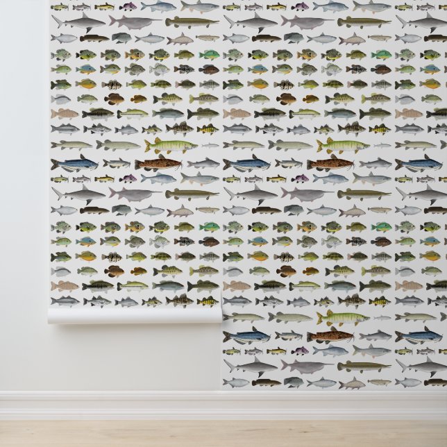 North America Freshwater Fish Group Behang (Applicatie)