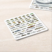 North America Freshwater Fish Group Kartonnen Onderzetters (Schuin)