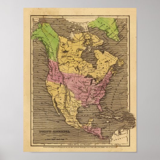 North America Hand Colored Atlas Map Poster (Voorkant)