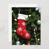 North America. kerstversieringen op boom. 3 Feestdagenkaart (Voorkant / Achterkant)