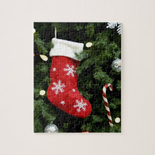 North America. kerstversieringen op boom. 3 Legpuzzel