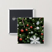 North America. kerstversieringen op boom. 4 Vierkante Button 5,1 Cm (Voorkant /achterkant)