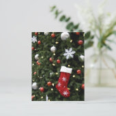 North America. kerstversieringen op boom. 5 Feestdagenkaart (Staand voorkant)