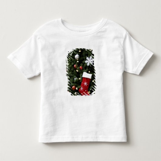 North America. kerstversieringen op boom. 5 Kinder Shirts (Voorkant)