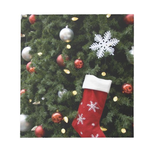 North America. kerstversieringen op boom. 5 Notitieblok (Voorkant)