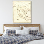 North America outline map Canvas Afdruk (Insitu (Slaapkamer))
