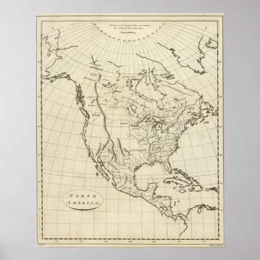 North America outline map Poster (Voorkant)