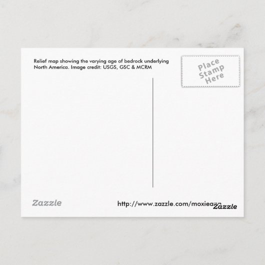 North_america_terrain_2003_map Briefkaart (Achterkant)