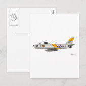 North American F-86A Saber Briefkaart (Voorkant / Achterkant)