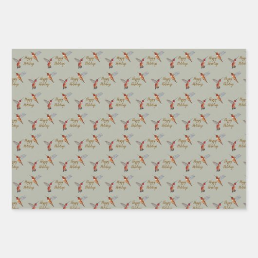 North American Hummingbirds Pattern Inpakpapier Vel (Voorkant 2)