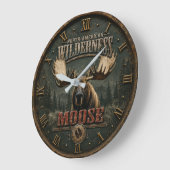 North American Rustic Moose Cabin Decor Grote Klok (Hoek)