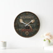 North American Rustic Moose Cabin Decor Grote Klok (Huis)