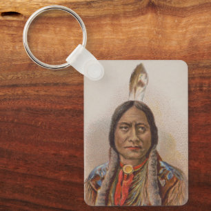 North American stamhoofd Sitting Bull van Lakota Sleutelhanger