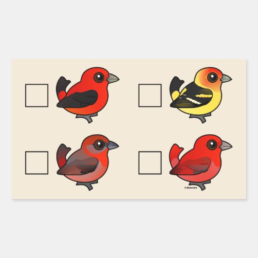 North American Tanager Checklist Rechthoekige Sticker (Voorkant)