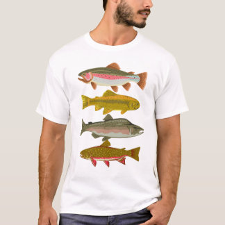 North American Trout Lover's Tee: Vier native inhe T-shirt