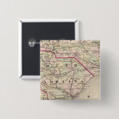 North and South Carolina 4 Vierkante Button 5,1 Cm (Voorkant /achterkant)