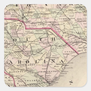 North and South Carolina 4 Vierkante Sticker