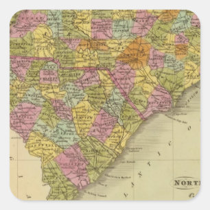 North and South Carolina 5 Vierkante Sticker