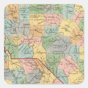 North and South Carolina 6 Vierkante Sticker