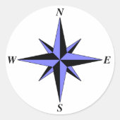 North Arrow Sticker (blauw) (Voorkant)