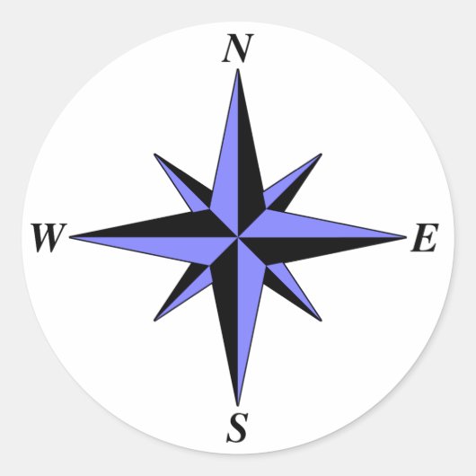 North Arrow Sticker (blauw) (Voorkant)