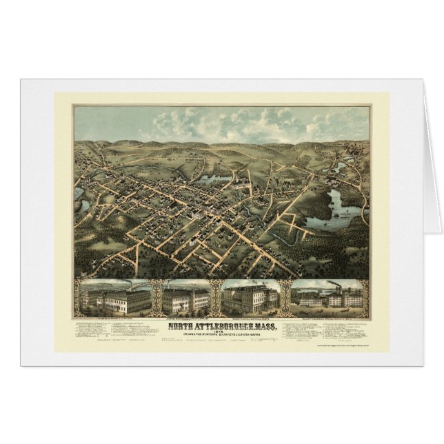North Attleboro, MA Panoramic Map - 1878 (Voorkant Horizontaal)