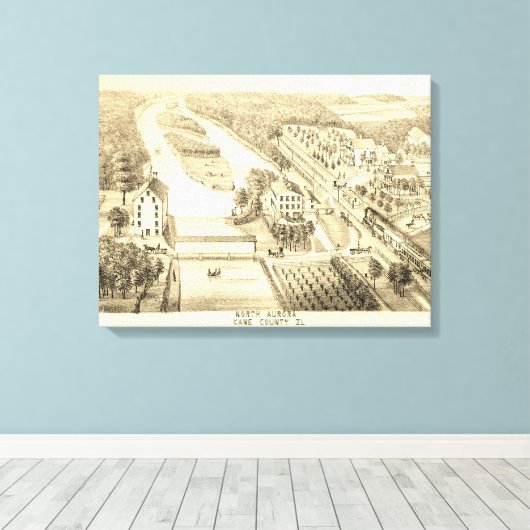North Aurora Illinois 1871 Canvas Afdruk (Insitu (Houten vloer))