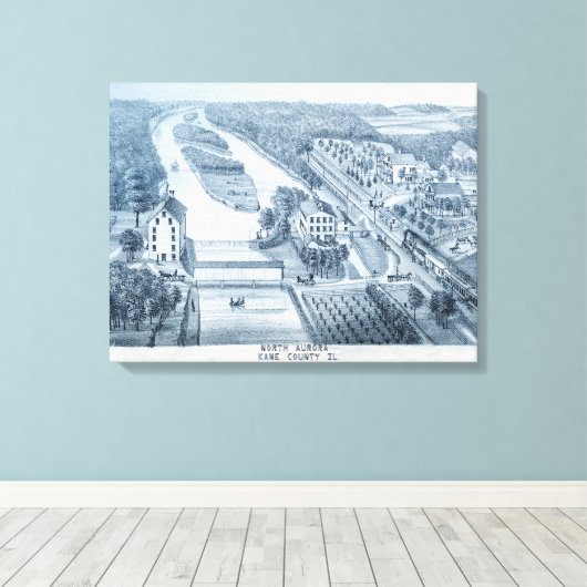 North Aurora Illinois 1871 Canvas Afdruk (Insitu (Houten vloer))