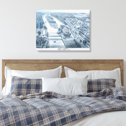 North Aurora Illinois 1871 Canvas Afdruk (Insitu (Slaapkamer))
