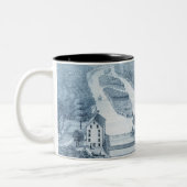 North Aurora Illinois 1871 Tweekleurige Koffiemok (Links)