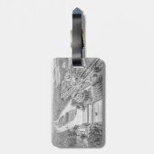 North Aurora Illinois Stone Lithograaf 1871 Art Bagagelabel (Achterkant verticaal)