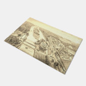 North Aurora Illinois Stone Lithograaf 1871 Art Deurmat (Schuin)