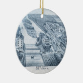 North Aurora Illinois Stone Lithograaf 1871 Art Keramisch Ornament (Rechts)