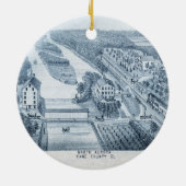 North Aurora Illinois Stone Lithograaf 1871 Art Keramisch Ornament (Achterkant)